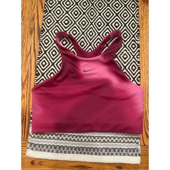 Nike Pink Yoga Swoosh Dri-Fit unPadded Medium Support Racerback Sports Bra Smal - Picture 1 of 5